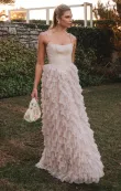 Francesca Maxi Dress ~ Champagne Tulle Ruffle