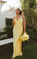 Anderson Maxi Dress ~ Yellow Luxe Satin(XXS)