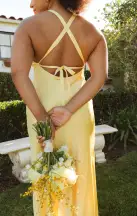 Anderson Maxi Dress ~ Yellow Luxe Satin(XXS)