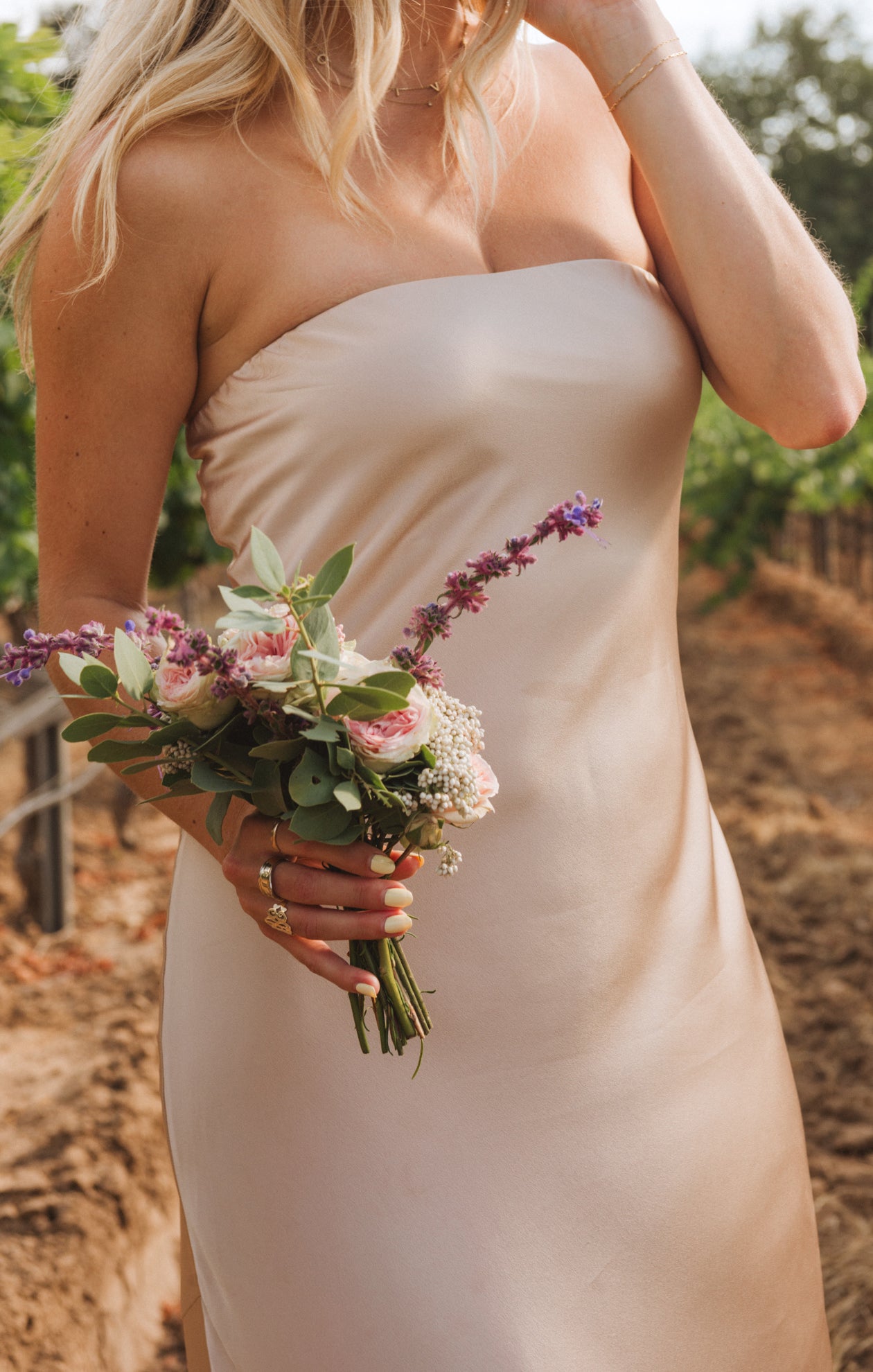 Taylor Tube Maxi Dress ~ Champagne Luxe Satin(XXS)
