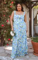 Nina Maxi Dress ~ Cottage Floral Blue(XXS)