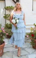 Greta Dress ~ Steel Blue Stretch(XXS)