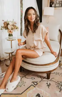 Best Day Button Up ~ Champagne Luxe Satin(XXS)