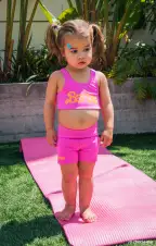 Little Workout Biker Shorts ~ Malibu Pink(1T)