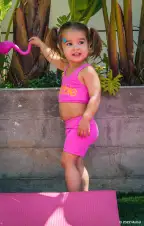Little Workout Biker Shorts ~ Malibu Pink(1T)