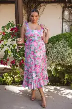Garden Midi Dress ~ Cottage Floral Multi(XXS)