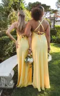 Anderson Maxi Dress ~ Yellow Luxe Satin(XXS)