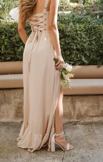 Clarissa Corset Dress ~ Champagne Luxe Satin(XXS)