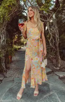 Claire Midi Dress ~ Groovy Blooms(XS)
