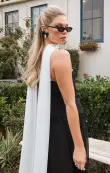 Hepburn Maxi Dress ~ Black Tie Colorblock(XS)