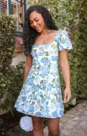 Mia Dress ~ Cottage Floral Blue