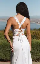 Mina Midi Dress ~ Ivory Luxe Satin(XXS)
