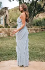 Romance Ruffle Dress ~ Steel Blue Chiffon(XXS)