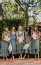 Reese Ruffle Dress ~ Deep Sage Chiffon(XXS)