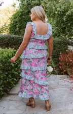 Greta Dress ~ Cottage Floral Multi Stretch(XXS)