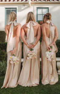 Lisa Maxi Dress ~ Champagne Luxe Satin(XXS)
