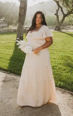 Nicole Maxi Dress ~ Champagne Luxe Satin(XXS)