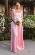 Nina Maxi Dress ~ Light Pink Luxe Satin(XXS)