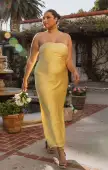 Taylor Tube Dress ~ Yellow Luxe Satin(XXS)