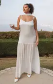 Dalia Maxi Dress ~ Ivory Luxe Satin(XXS)