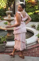 Greta Dress ~ Dusty Blush Stretch(XXS)
