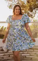 Mia Dress ~ Cottage Floral Blue(XS)