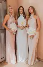 Jasmine Halter Maxi Dress ~ Champagne Luxe Satin(XXS)