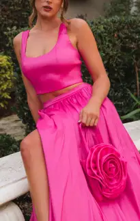 Vivianna Top ~ Dragonfruit Taffeta