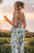 Pauline Peplum Dress ~ Secret Garden(XXS)