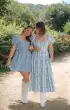 Belle Midi Dress ~ Blue Bliss Stripe(XS)