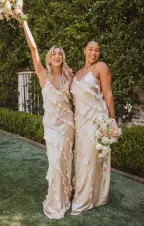 Romance Ruffle Dress ~ Champagne Luxe Satin(XXS)