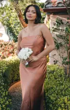 Taylor Tube Maxi Dress ~ Copper Luxe Satin(XXS)