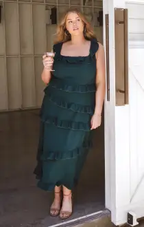 Greta Dress ~ Emerald Stretch(XXS)