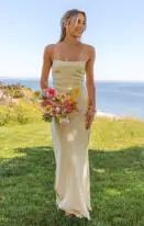 Dani Slip Dress ~ Pale Yellow Luxe Satin(XXS)