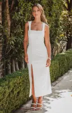Eden Midi Dress ~ White Stretch(XXS)