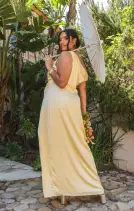 Jodie Dress ~ Pale Yellow Luxe Satin(XXS)
