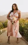 Samantha Ruffle Wrap Dress ~ Rose Gold Luxe Satin(XXS)