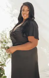 Rome Twist Gown ~ Black Luxe Satin(XXS)