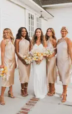 Jasmine Halter Midi Dress ~ Champagne Luxe Satin(XXS)