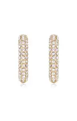 Ettika Crystal Dotted Twist Hoop Earrings ~ Gold(OS)