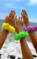 Scrunchie ~ Purple Pink Terry(OS)