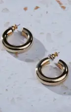 Faithy Jewels Everyday Hoop Earrings ~ 18K Gold Plated(OS)