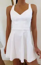 Simone Mini Dress ~ White Taffeta(XXS)