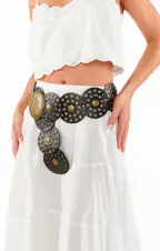Western Studded Belt ~ Black/Gold(OS)