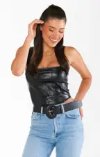 Round Buckle Belt ~ Black(OS)