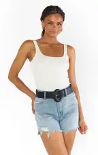 Round Buckle Belt ~ Black(OS)