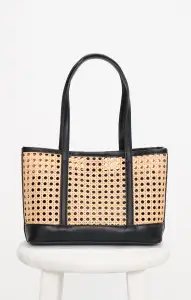 Soleil Mini Tote ~ Black and Natural(OS)
