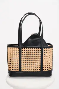 Soleil Mini Tote ~ Black and Natural(OS)