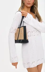 Soleil Mini Tote ~ Black and Natural(OS)