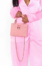 Roxy Rattan Bag ~ Pink(OS)